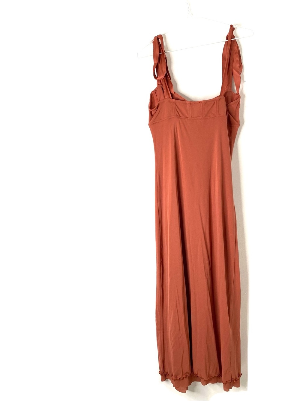 Free People Got Glam Mesh Slip Dress Orange Adjustable Tie Straps NWT - Picture 6 of 10